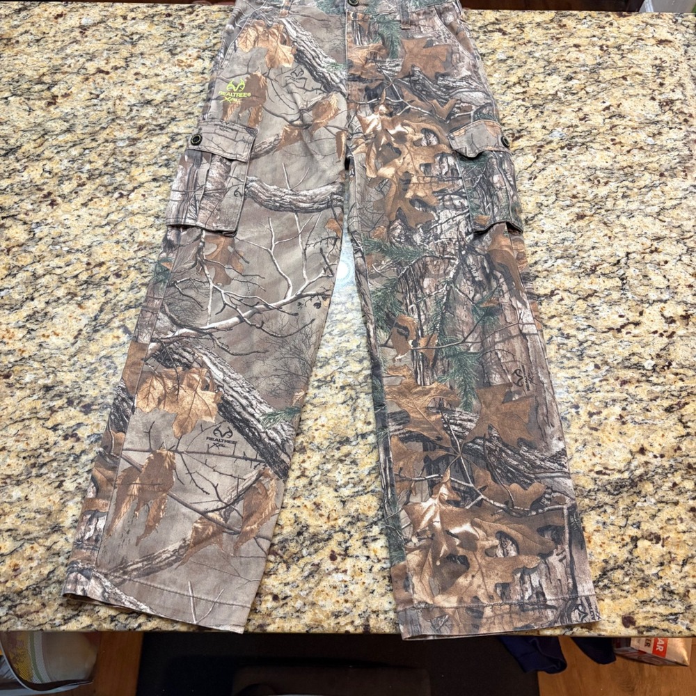 Realtree Xtra Camo Cargo Pants Boy XL 14/16 Brown Hunting Trousers ws